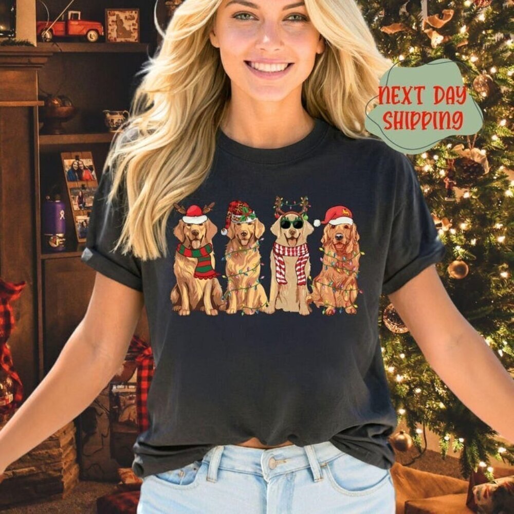 Golden Retriever Christmas T Shirt Dog Christmas Shirt